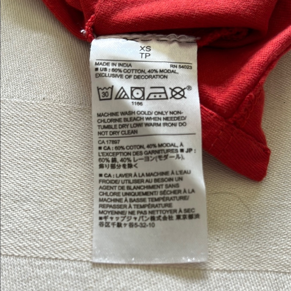 Banana Republic Red Tank Top with White Embroidery Size XS - Picture 6 of 6
